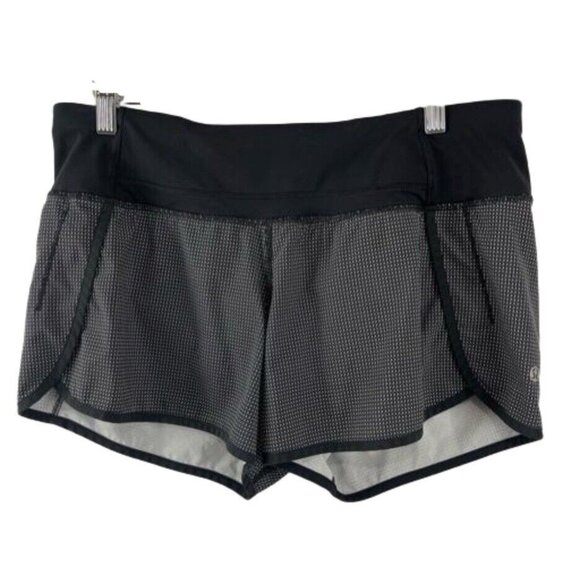 Lululemon Run Times Short Women's Size 8 Black and White Squares - Picture 1 of 13